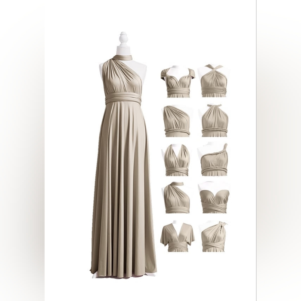 Amazon Tan One Shoulder Multiway Dress